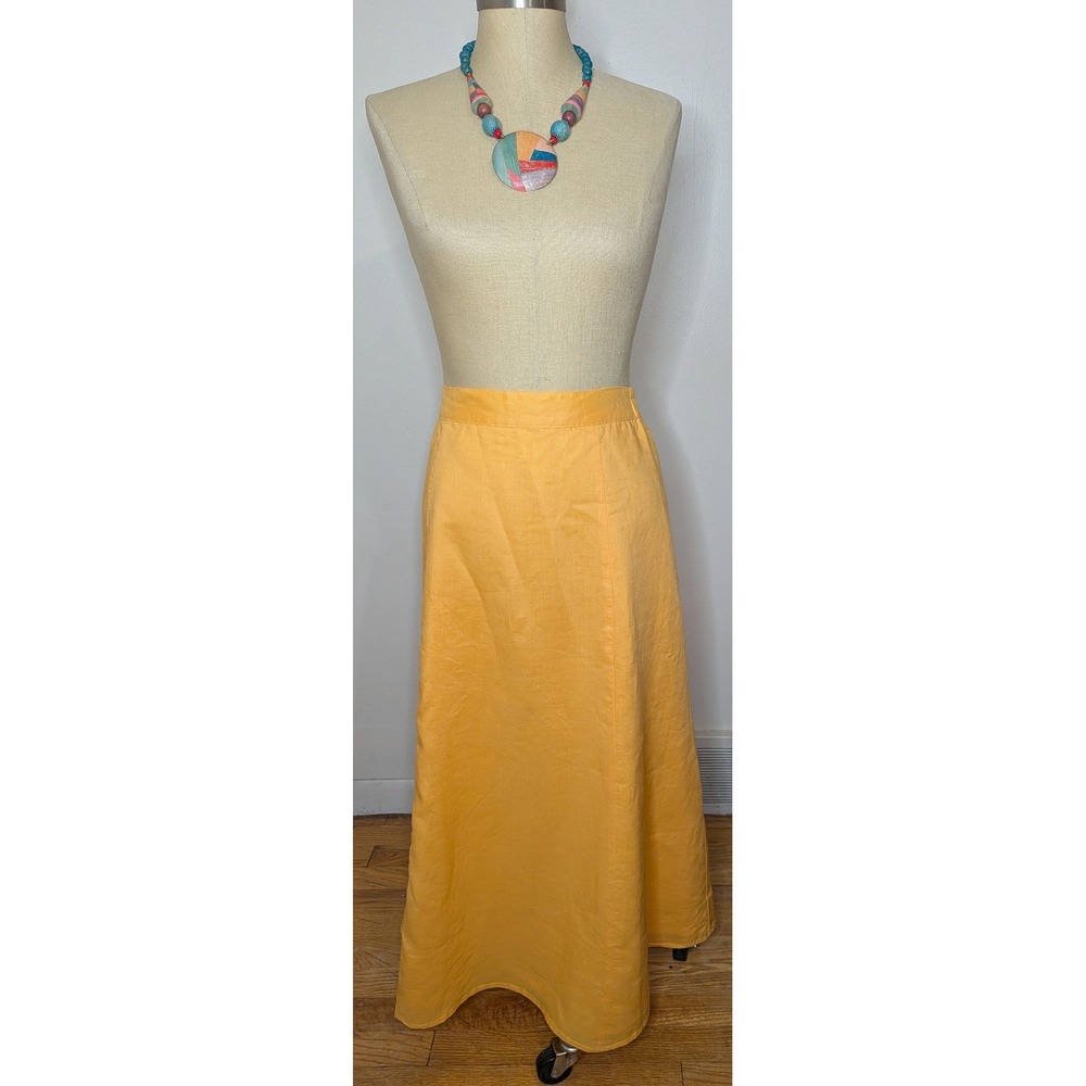 Tally Taylor 100% Linen A-Line Maxi Skirt Size 18 Lined Minimalist Coastal Boho